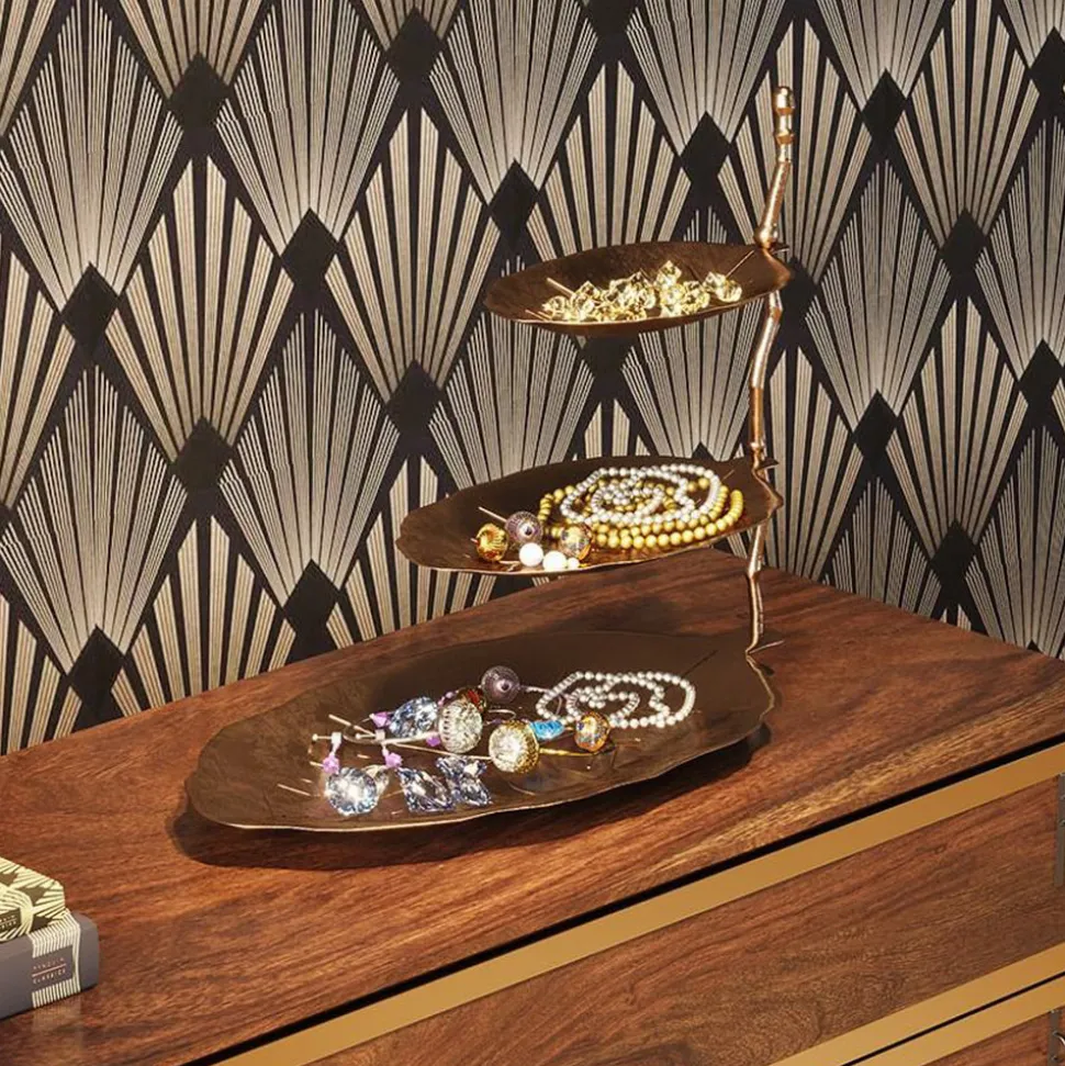 KARE Etagere Leaf, aluminium, messingbelagt, h 46 cm