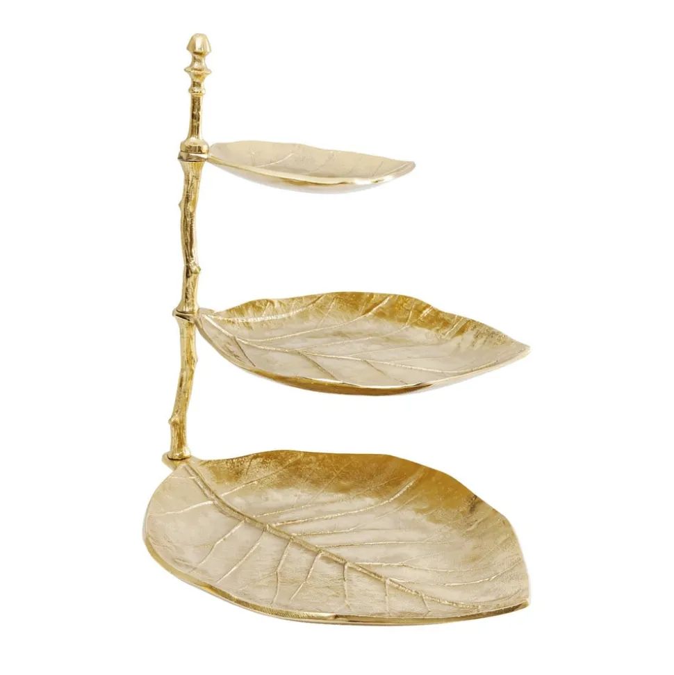 KARE Etagere Leaf, aluminium, messingbelagt, h 46 cm