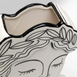 KARE Favola Lady-vase, høyde 25 cm, keramikk, svart/hvit