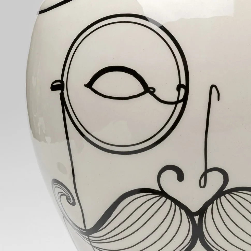 KARE Favola Men vase, høyde 30 cm, keramikk, svart/hvit