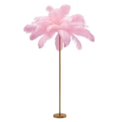 KARE Feather Palm gulvlampe med fjær, rosa