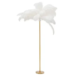 KARE Feather Palm gulvlampe med fjær, hvit