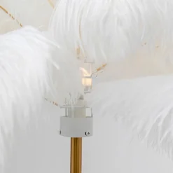 KARE Feather Palm gulvlampe med fjær, hvit