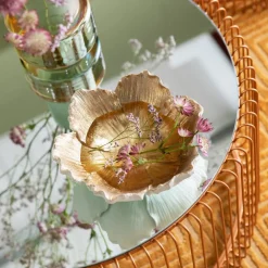 KARE Flower Bloom dekorativ skål, krem/gull, håndlaget