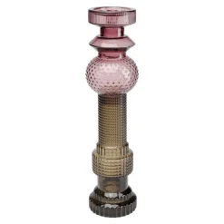 KARE Lysestake Marvelous Duo, høyde 49 cm, glass lilla/grå