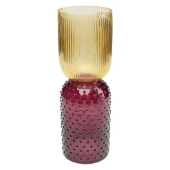 KARE Marvelous Duo-vase, høyde 38 cm, glass, gul, lilla