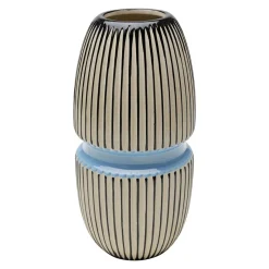 KARE Vase Calabria, blå/beige, porselen, håndlaget