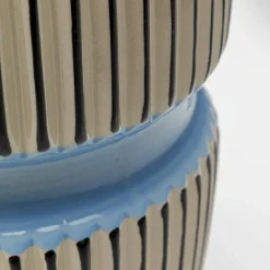 KARE Vase Calabria, blå/beige, porselen, håndlaget