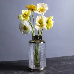 KARE Vase LA Noble, høyde 30 cm, glass, gull/klar, håndlaget