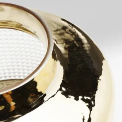 KARE Vase LA Noble, høyde 18 cm, glass, gull/klar, håndlaget