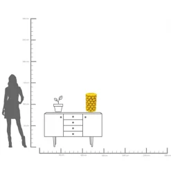 KARE Vase Lemon Juice, høyde 43 cm, Ø 26 cm, porselen, gul