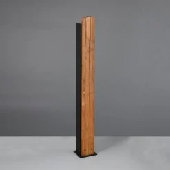 Karuni gulvlampe, tre, metall, lysebrun, svart