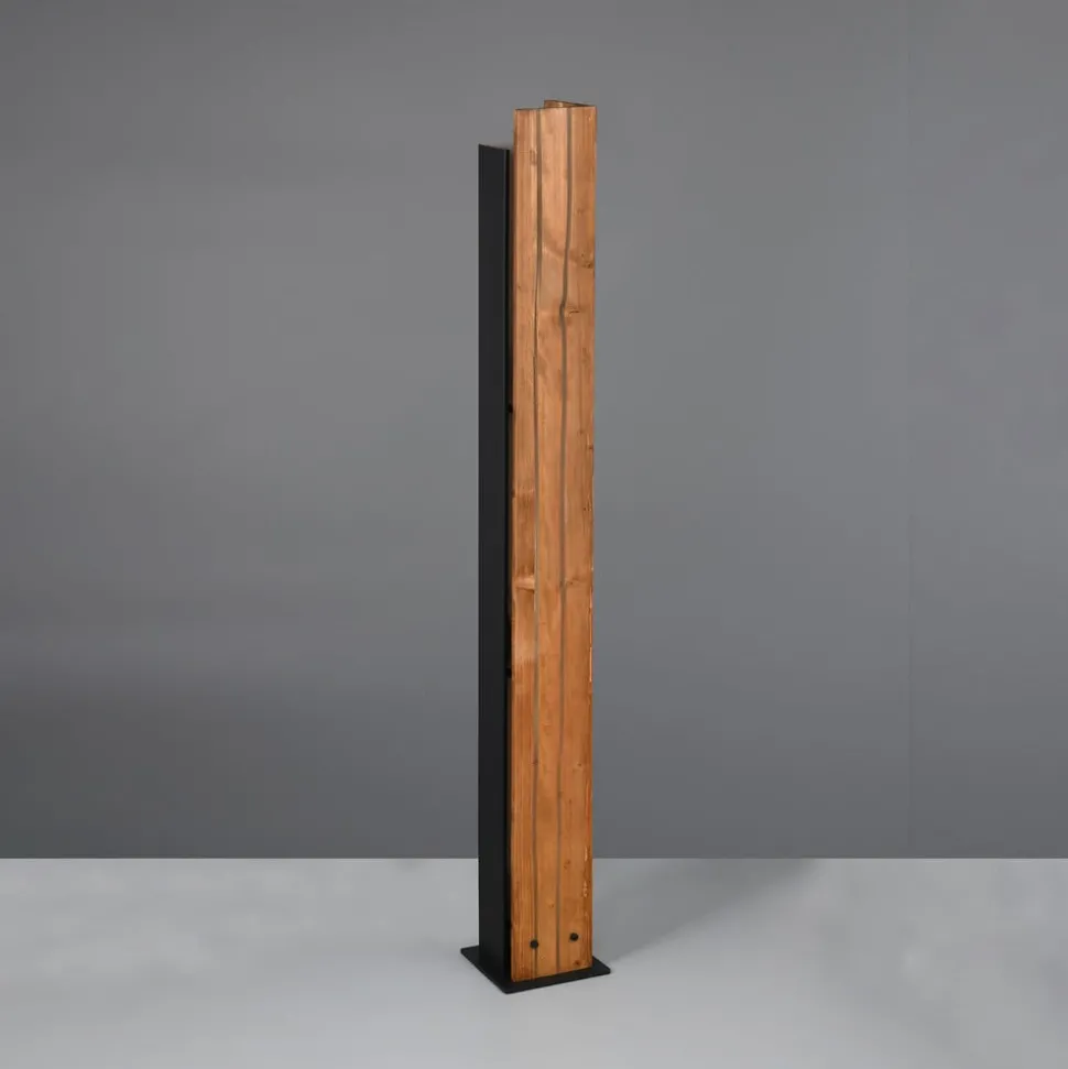 Karuni gulvlampe, tre, metall, lysebrun, svart