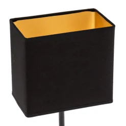 Kate-bordlampe med stoffskjerm, svart/gull