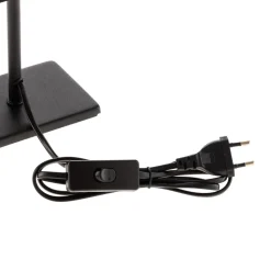 Kate-bordlampe med stoffskjerm, svart/gull