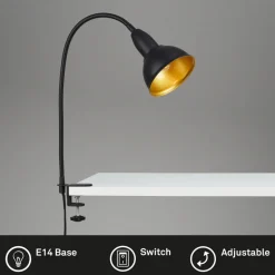 Klemmelampe Hygge Comfort light Retro, svart