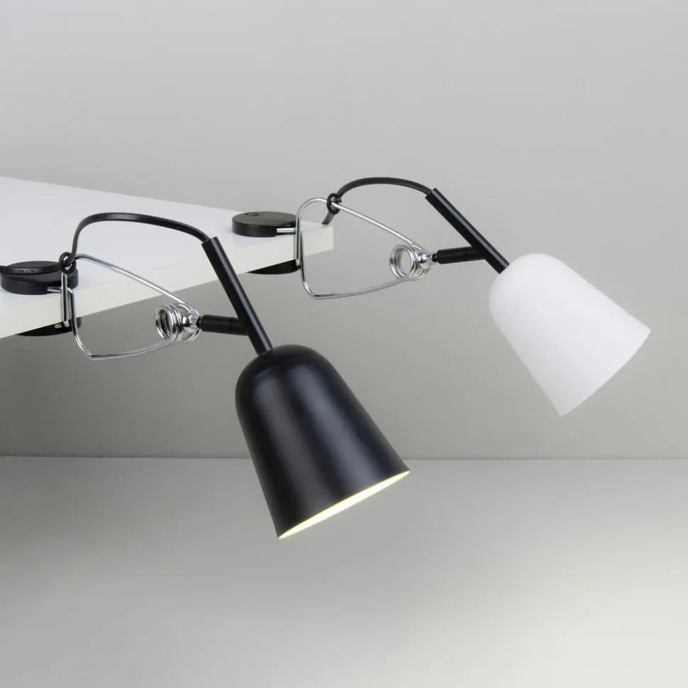 Klemmelampe Studio, svart/krem