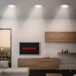 Klira innfellingslampe, hvit, svingbar, dimbar, 3 stk