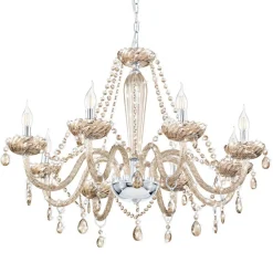 Konjakkfarget lysekrone Basilano i glass