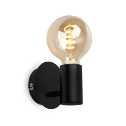 Kosol vegglampe for baderom, IP44, E27, svart