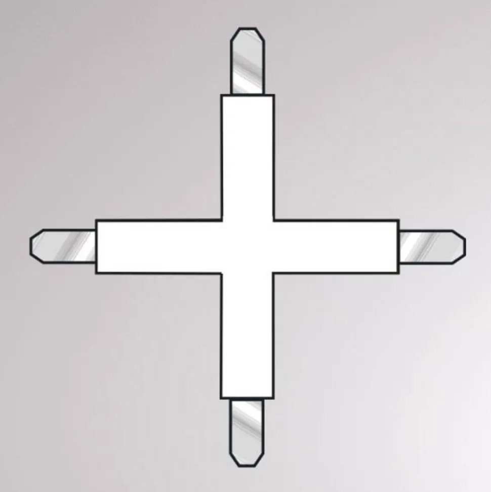 Krysskobling for Volare 2-fase skinne, hvit