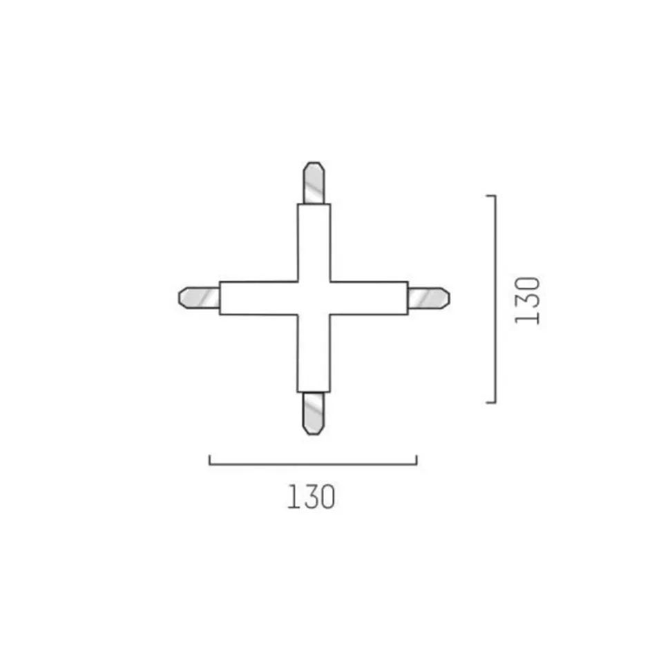 Krysskobling for Volare 2-fase skinne, hvit