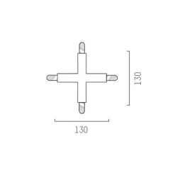 Krysskontakt for Volare 2-fase skinne svart