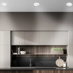 Kulana A innfellingslampe, hvit, 4000K, Ø9cm, sett med 3 stk