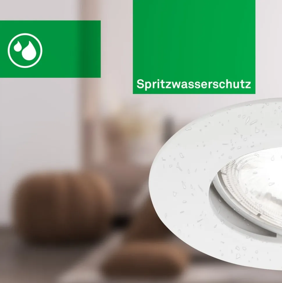 Kulana A innfellingslampe, hvit, 4000K, Ø9cm, sett med 3 stk