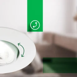 Kulana A innfellingslampe, hvit, 4000K, Ø9cm, sett med 3 stk