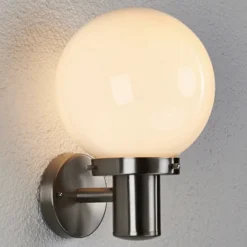 Kuleformet utendørs vegglampe Samuel, stål