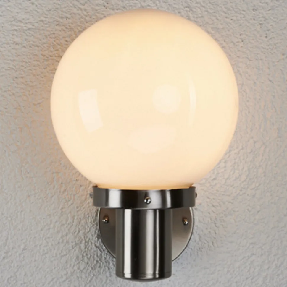 Kuleformet utendørs vegglampe Samuel, stål