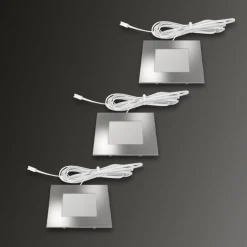 Kvadratisk innfellingslampe FQ 68 LED, 3 stykk