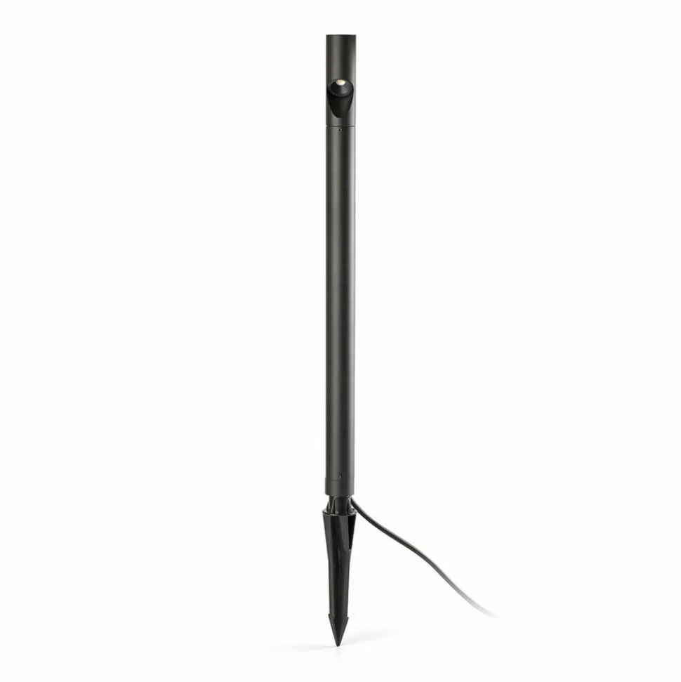 Lampe med jordspyd Bezel, svart, aluminium, høyde 60 cm