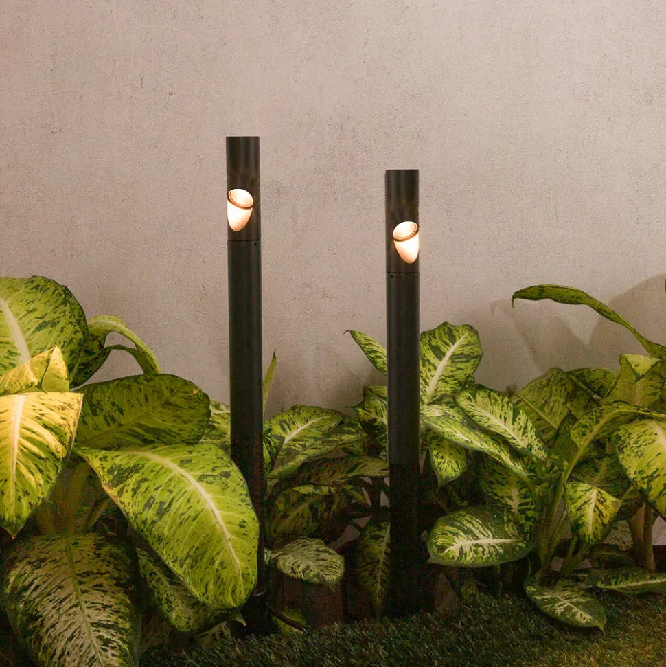 Lampe med jordspyd Bezel, svart, aluminium, høyde 60 cm