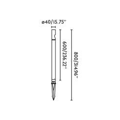 Lampe med jordspyd Bezel, svart, aluminium, høyde 60 cm