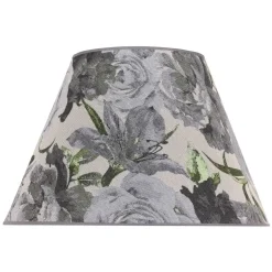 Lampeskjerm Sofia Høyde 21 cm, blomstermønster grå