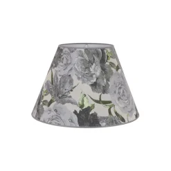 Lampeskjerm Sofia Høyde 21 cm, blomstermønster grå