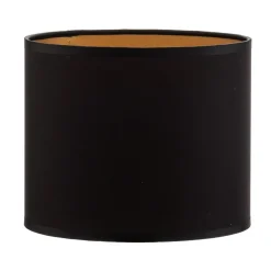 Lampeskjerm Soho, svart/gull, tekstil, Ø 18 cm