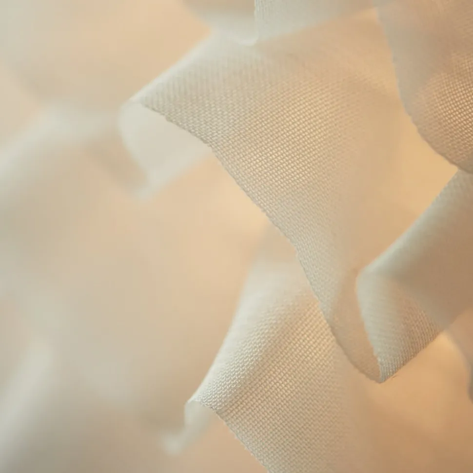 Lampeskjerm Villo 30 med rysjer, hvit