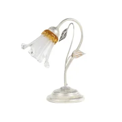 Lancia bordlampe, elfenbensfarget, 1 lyskilde, jern, glass