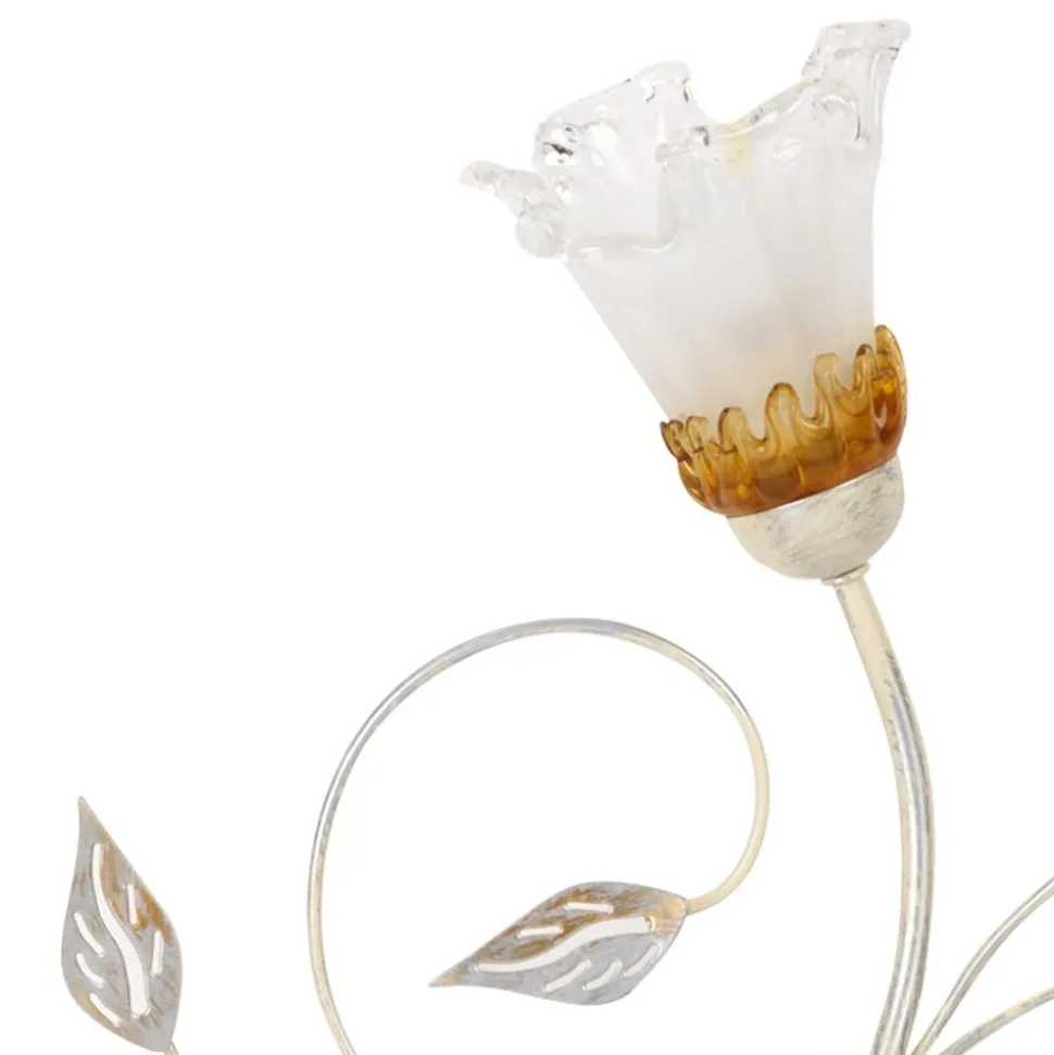 Lancia taklampe, elfenbensfarget, 3 lyskilder, jern, glass