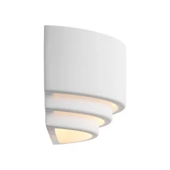 Lancio Oblong vegglampe i gips, med støpsel, hvit
