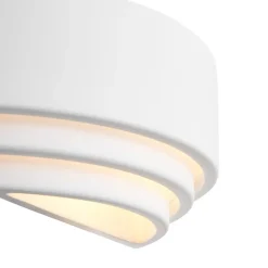 Lancio Oblong vegglampe i gips, med støpsel, hvit