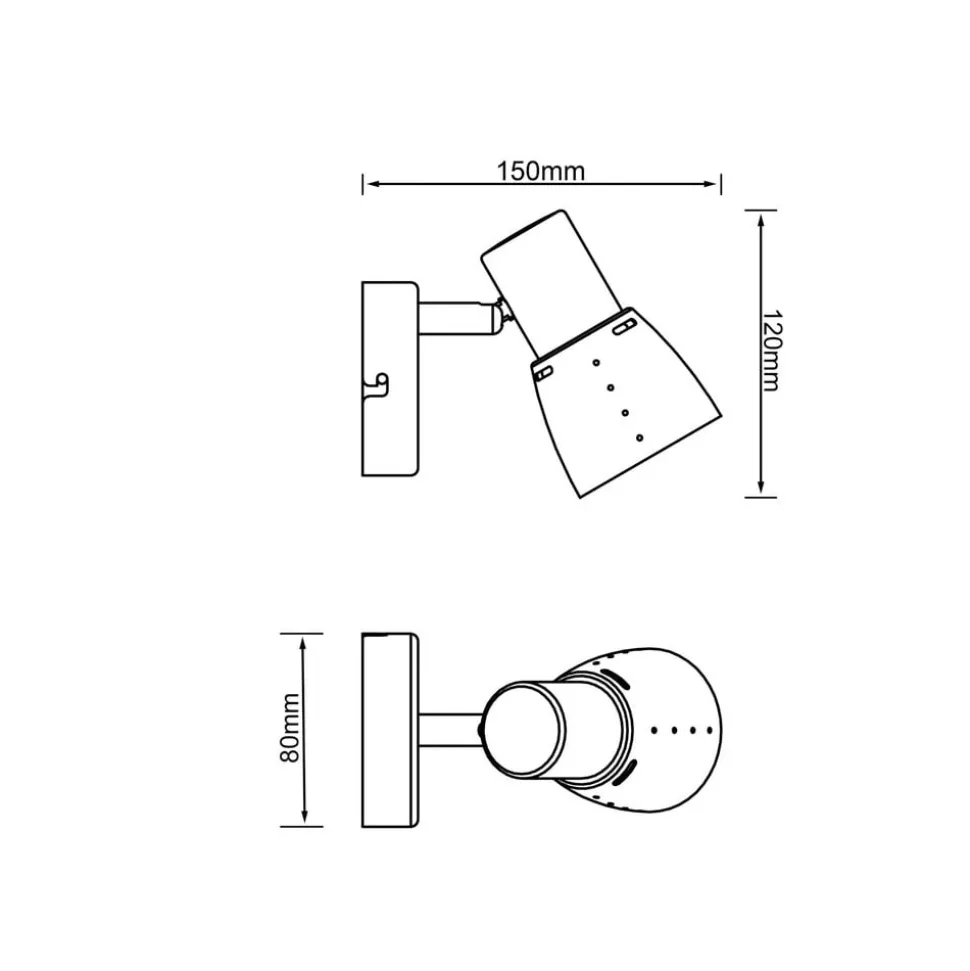 Lava veggspot, bredde 8 cm, antikk kobber, metall