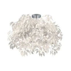 Leavy taklampe, krom/hvit, Ø 70 cm, plast