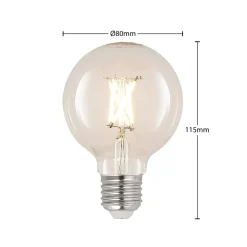 LED E27 4W G80 2 700 K filament dimbar klar 2stk