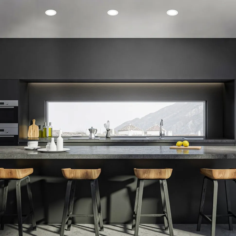 LED innfellingslampe Jeft, Ø 17 cm, hvit, 4000K, dimbar