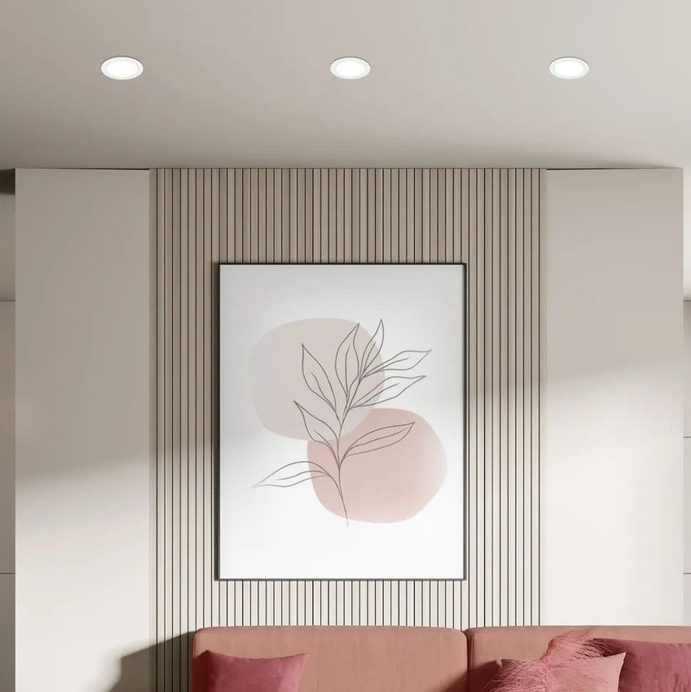 LED innfellingslampe Jeft, Ø 17 cm, hvit, 4000K, dimbar