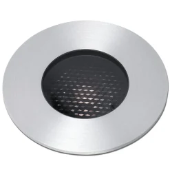 LED innfelt spot grunn, nikkelfarget, Ø 9 cm, aluminium/stål